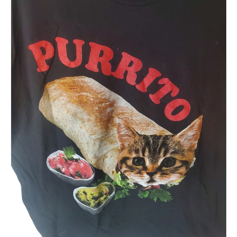 2Monkeys Cat "PURRITO" Graphic Tee, Mens XL - Picture 2 of 5